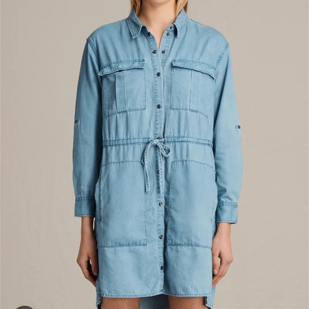 allsaints millie shirt dress size xs